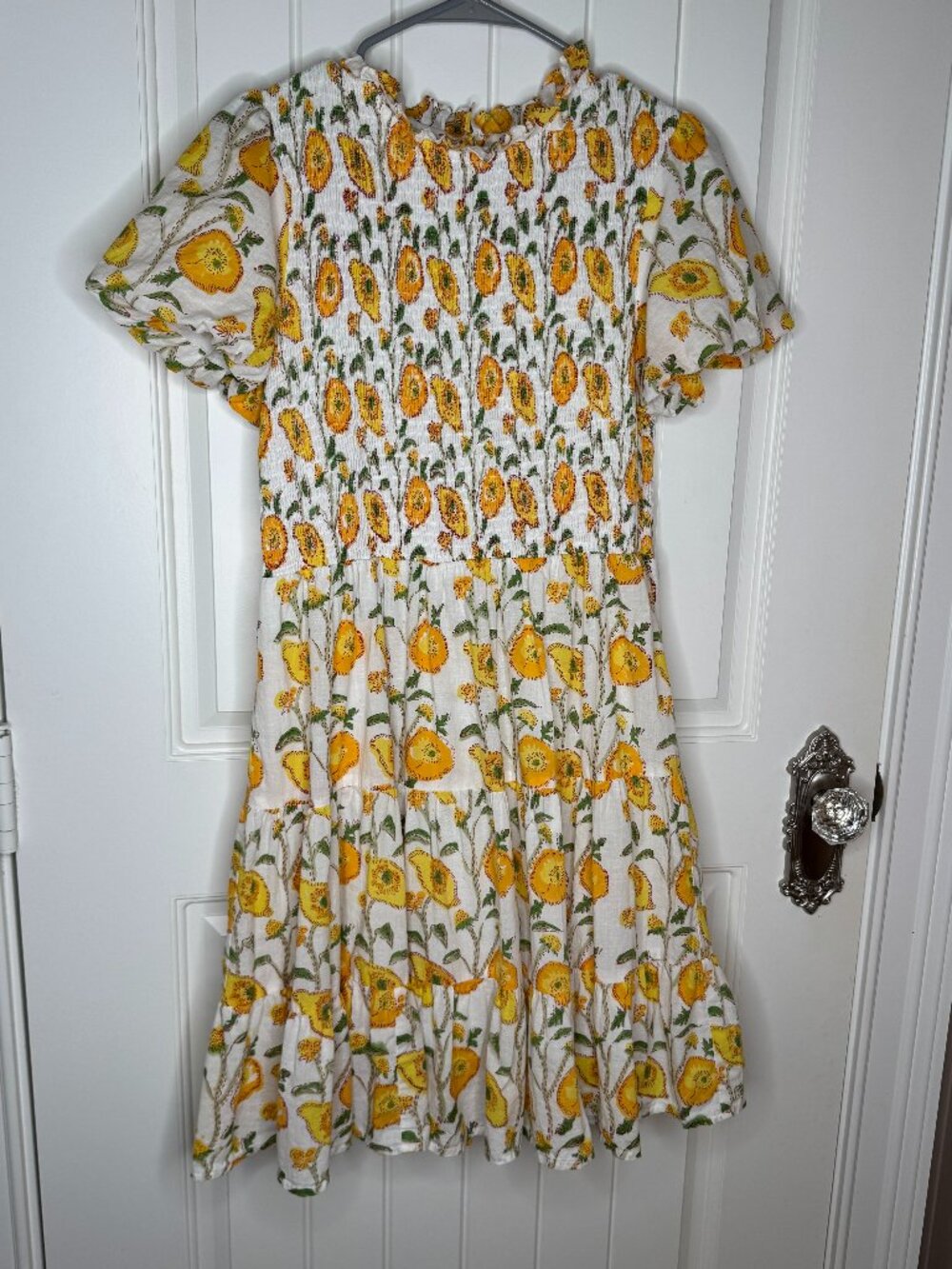 Jude Connally Harriet Dress, Size M, Peacock Floral Sunset Print